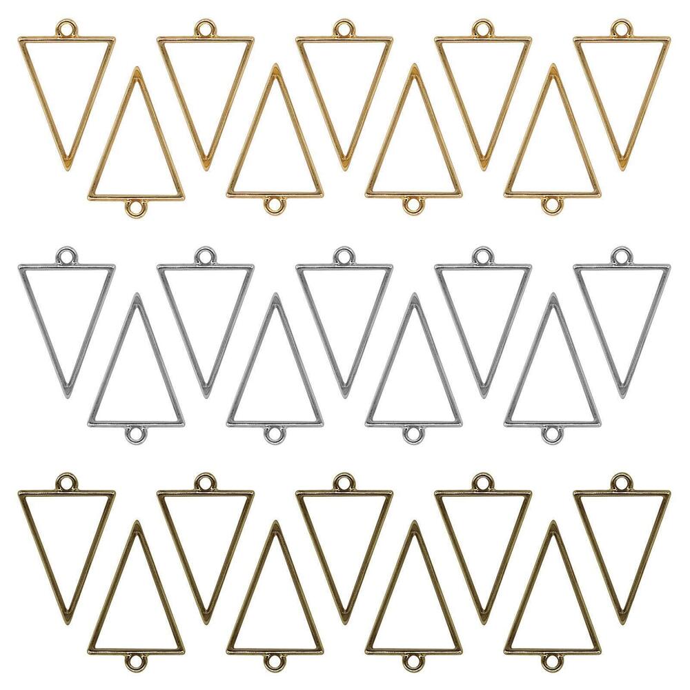4377 60pcs Triangle Open Bezel Pendants Trays for Jewelry Findings,Open